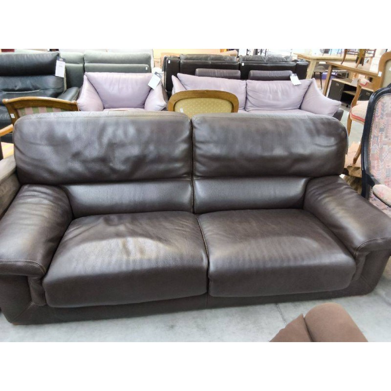 CANAPE 2.5P CUIR MARRON