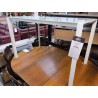 TABLE LAQUE BLANC PLATEAU VERRE 
