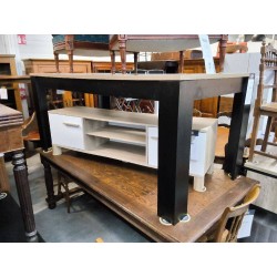 TABLE MODERNE DECO CHENE PIEDS NOIR