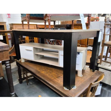 TABLE MODERNE DECO CHENE PIEDS NOIR