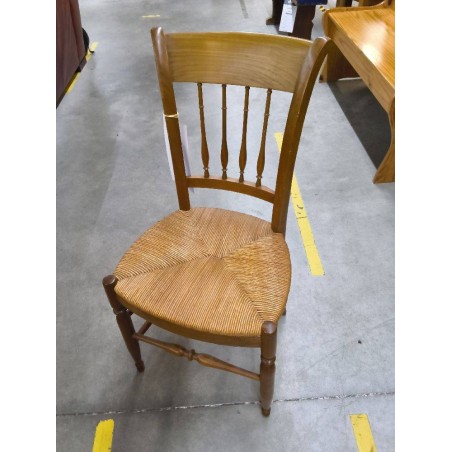 LOT 5 CHAISES MERISIER ET ASSISE PAILLEE