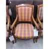 FAUTEUIL STYLE RESTAURATION TISSU JAUNE ET ROUGE
