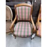 FAUTEUILS STYLE RESTAURATION TISSU VERT ET ROSE