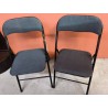 CHAISES PLIANTES TISSUS GRIS LA PAIRE