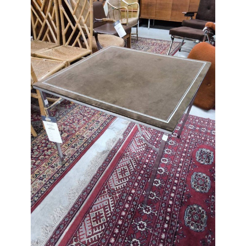 TABLE DE JEU METAL PLATEAU VELOURS VERT INSPIRATION CHRISTIAN DIOR