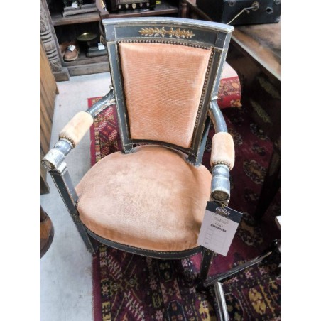FAUTEUIL STYLE LXVI VELOUR JAUNE 