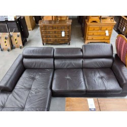 CANAPE SEMI-CUIR D\'ANGLE NOIR