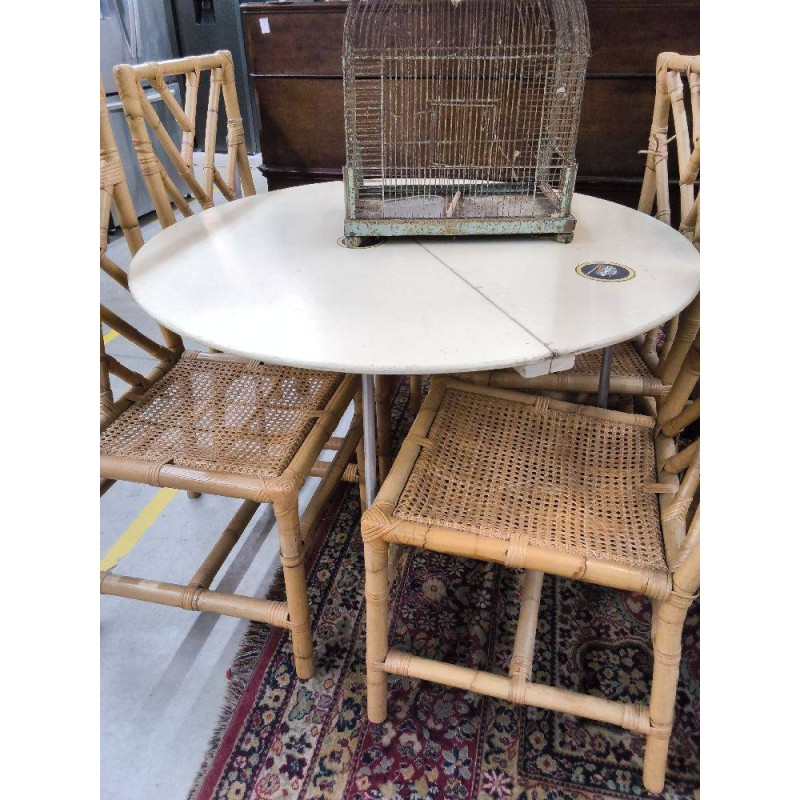 TABLE DE CAMPING VINTAGE BLANCHIE