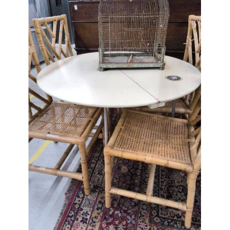 TABLE DE CAMPING VINTAGE BLANCHIE