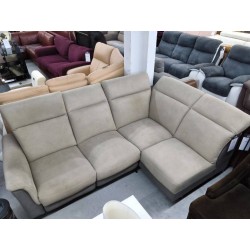 CANAPE D\'ANGLE ELECTRIQUE TISSUS MICROFIBRE GRIS