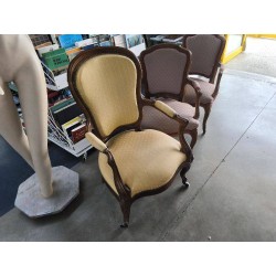 FAUTEUIL NOYER STYLE LP TISSU JAUNE