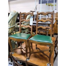 CHAISE STYLE LXV MERISIER ASSISE VERTE X8