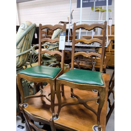 CHAISE STYLE LXV MERISIER ASSISE VERTE X8