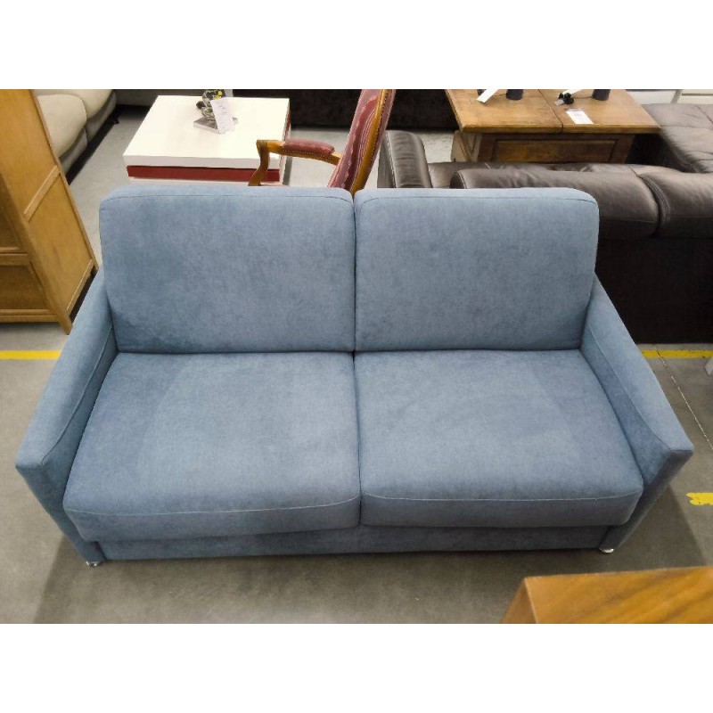 CANAPE CONVERTIBLE TISSUS BLEU