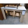TABLE CUISINE BLANCHE DECO CHENE