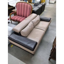 CANAPE CUIR MARRON 2P CROZATIER