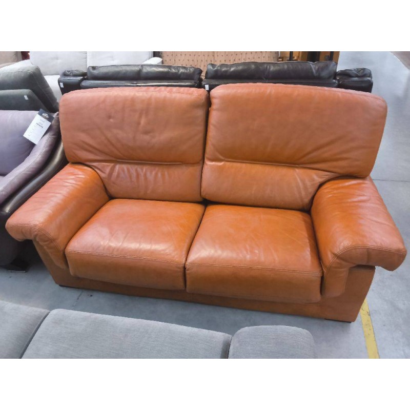 CANAPE CUIR MARRON 2P