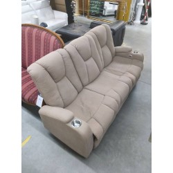 CANAPE ELECTRIQUE TISSUS BRUN + PLATEAU APERO