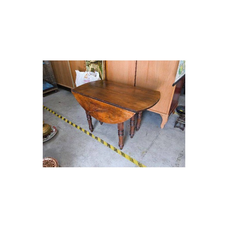 TABLE RABATTABLE RONDE NOYER