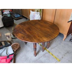 TABLE RABATTABLE RONDE NOYER