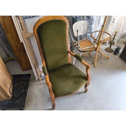 FAUTEUIL VOLTAIRE TISSUS VERT