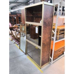 BIBLIOTHEQUE VITREE VINTAGE DOREE 4P1N