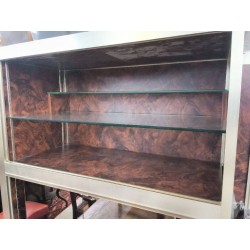 BIBLIOTHEQUE VITREE VINTAGE DOREE 4P1N