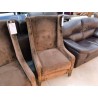FAUTEUIL HAUT TISSU MARRON L UNITE