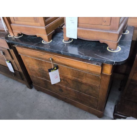 COMMODE 4 TIROIRS DESSUS MARBRE