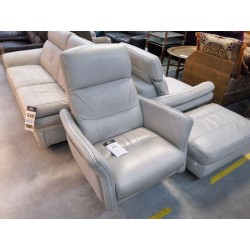 FAUTEUIL RELAX + REPOSE PIED GRIS CLAIR
