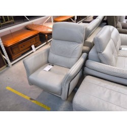 FAUTEUIL RELAX + REPOSE PIED GRIS CLAIR