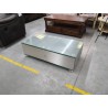 MEUBLE TV METAL ET VERRE SUR ROULETTES