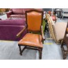 FAUTEUIL CHENE ET CUIR MARRON