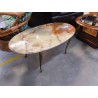 TABLE BASSE OVALE ONYX ET LAITON