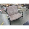 BANQUETTE RELOOKE NOIR ET TISSU MOTIFS ROSE