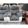 FAUTEUIL RELAX SKAI BLANC MICROFIBRE GRIS