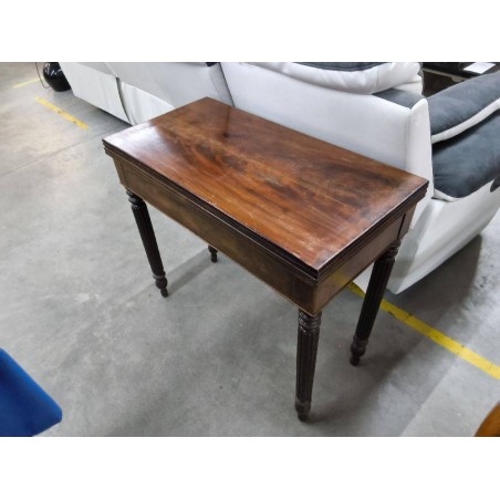 TABLE DE JEU ACAJOU FEUTRE VERT