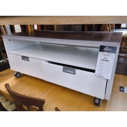 MEUBLE TV LAQUE BLANC 2T 1N 