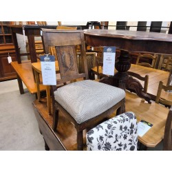 CHAISE STYLE DIRECTOIRE TISSUS GRIS