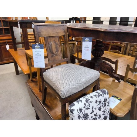 CHAISE STYLE DIRECTOIRE TISSUS GRIS