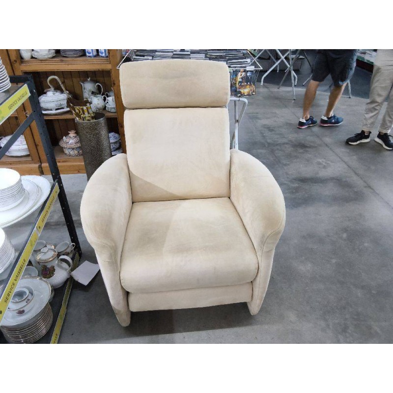 FAUTEUIL TISSU MICROFIBRE CREME