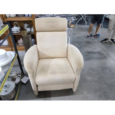 FAUTEUIL TISSU MICROFIBRE CREME