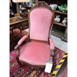 FAUTEUIL VOLTAIRE CLOUTE ROSE