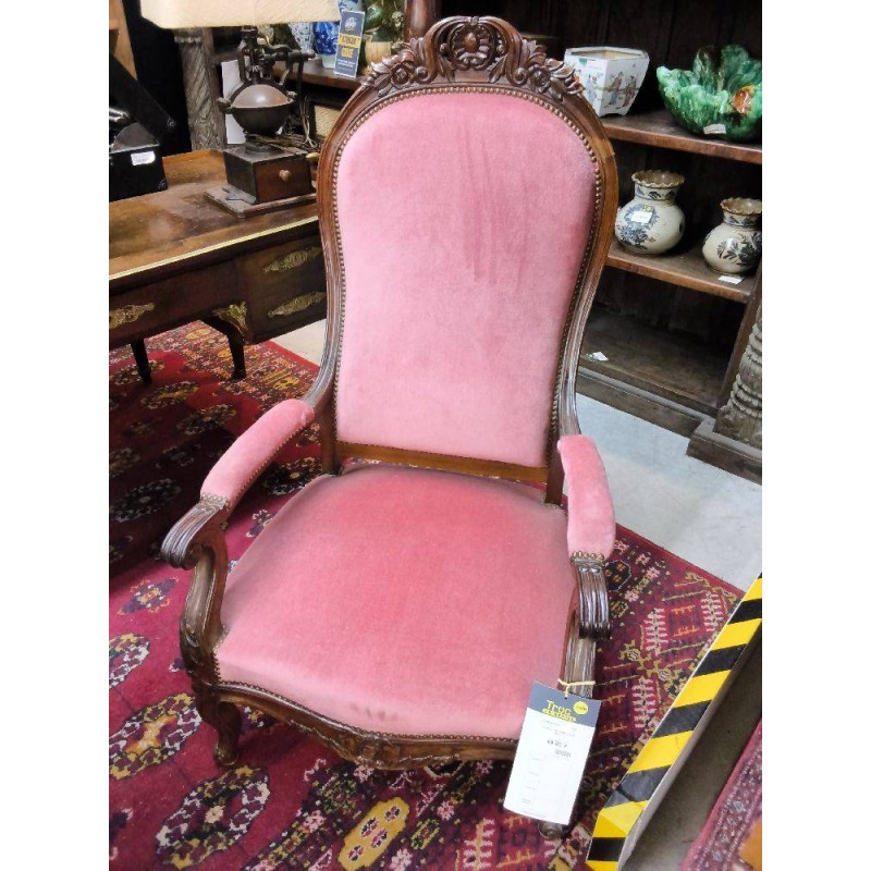 FAUTEUIL VOLTAIRE CLOUTE ROSE
