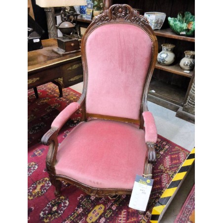 FAUTEUIL VOLTAIRE CLOUTE ROSE