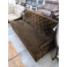 CANAPE CAPITONNE VELOURS MARRON