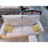 CANAPE 3PLACES +POUF TISSUS GRIS/JAUNE