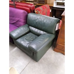 FAUTEUIL CUIR VERT L UNITE