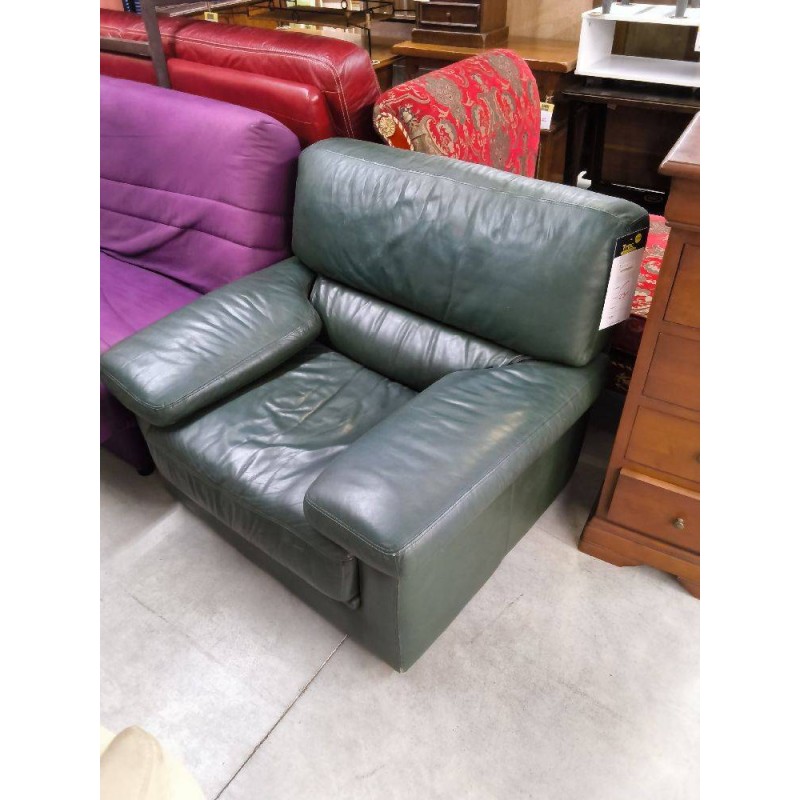 FAUTEUIL CUIR VERT L UNITE