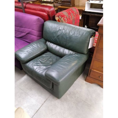 FAUTEUIL CUIR VERT L UNITE